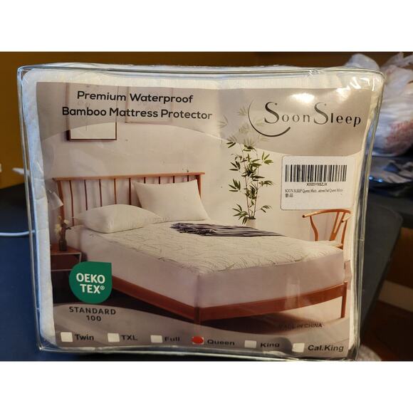 Soon Sleep Waterproof Bamboo Mattress Protector Breathable Fitted Queen Covers - Picture 1 of 1